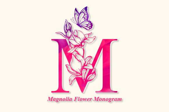 Magnolia Flower Monogram: An Elegant Decorative Font