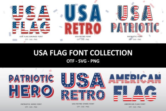 USA Flag Collection: Patriotic Fonts for Your Designs